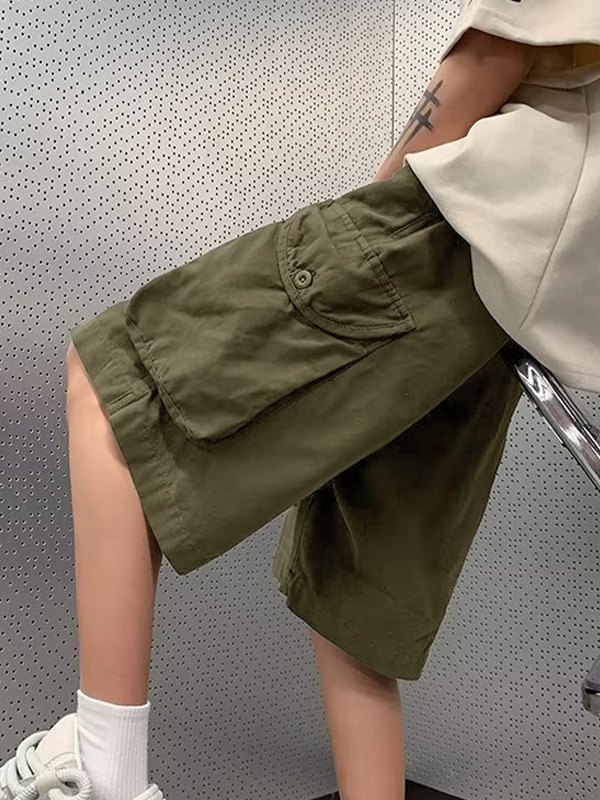 Pantalones cortos con bolsillo cargo para hombre-2