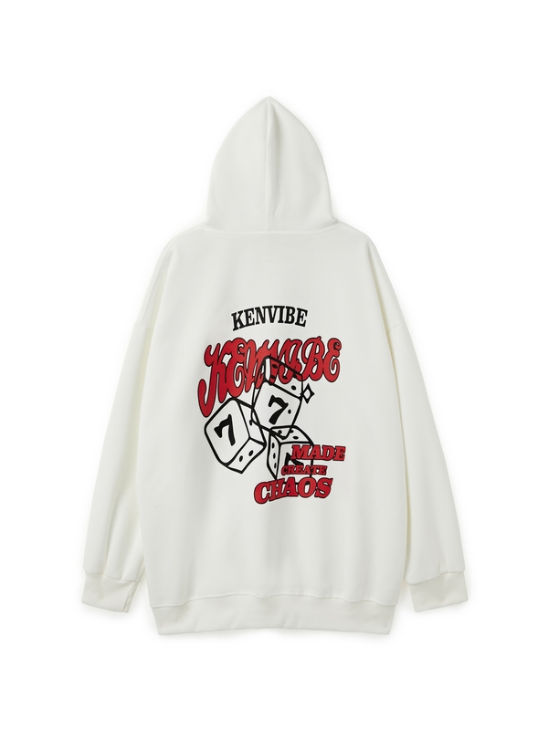 Sudadera extragrande con capucha y estampado flocado para hombre-3