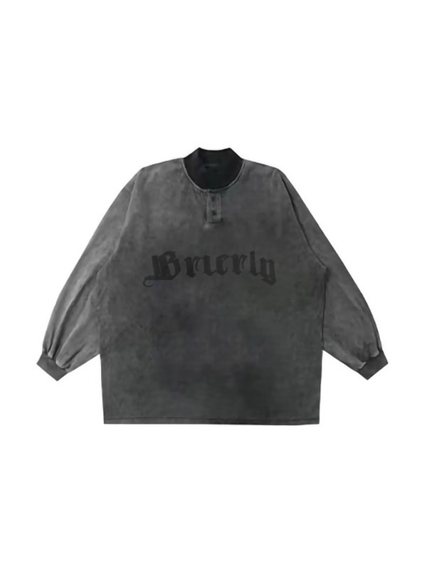 Sudadera de hombre con cuello envejecido y estampado cruzado-1