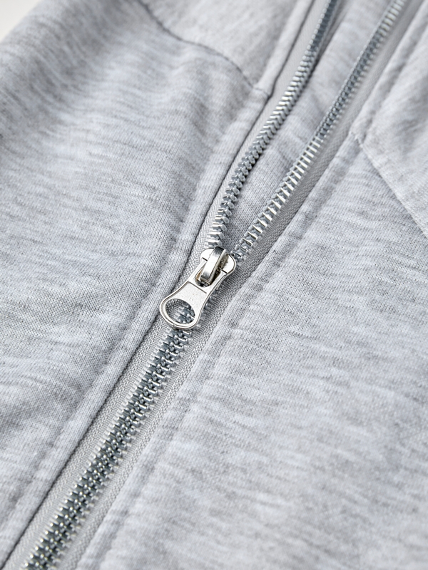 Sudadera con doble cremallera de color liso para hombre-4