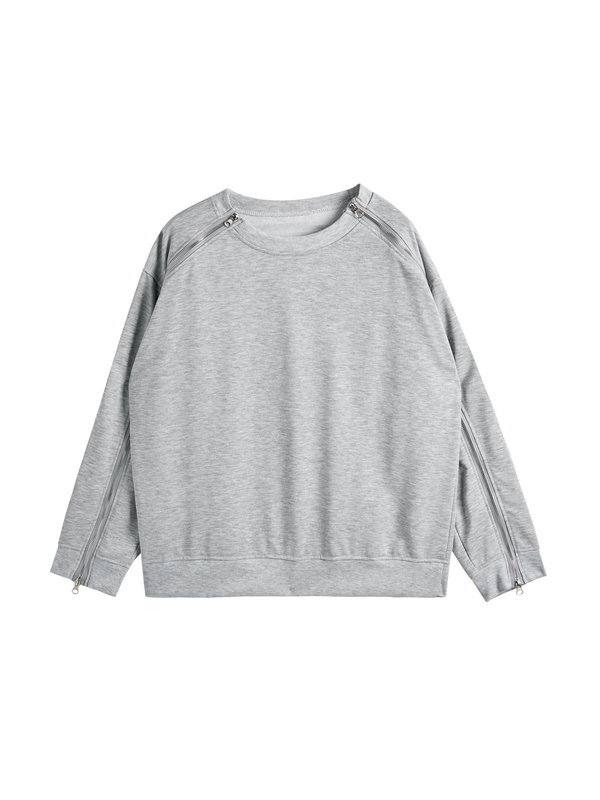 Sudadera con doble cremallera de color liso para hombre-1