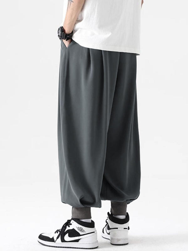 Pantalones deportivos con pies atados sólidos para hombre-1