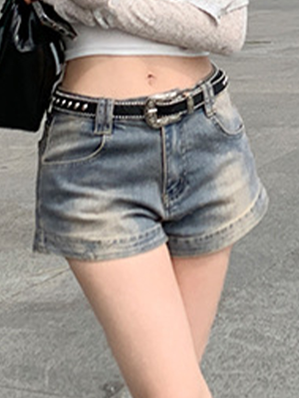 Shorts vaqueros holgados de pierna ancha de verano-1