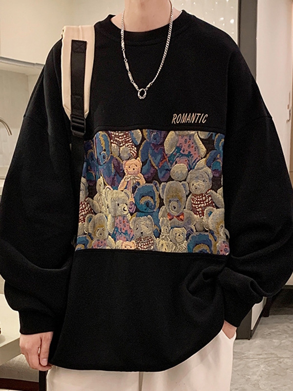 Sudadera con estampado de oso para hombre-2