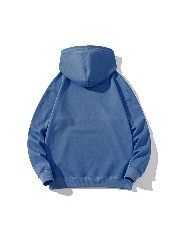 Sudadera con capucha extragrande con hombros caídos en algodón puro de color liso para hombre-1