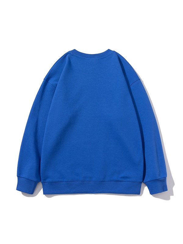 Sudadera de cuello redondo de sarga de color liso para hombre-1