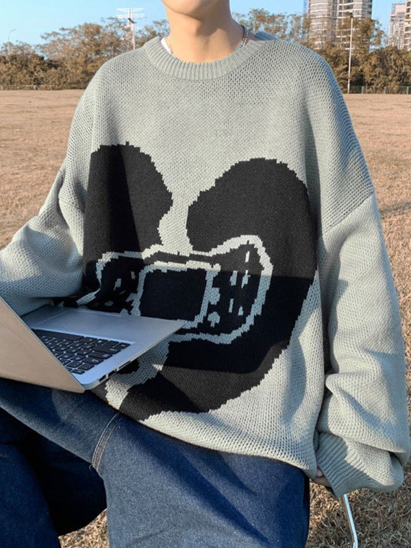 Jersey de hombre en jacquard con corazones-2