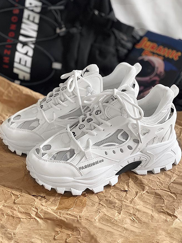 Zapatillas de deporte con plataforma de malla para hombre-4